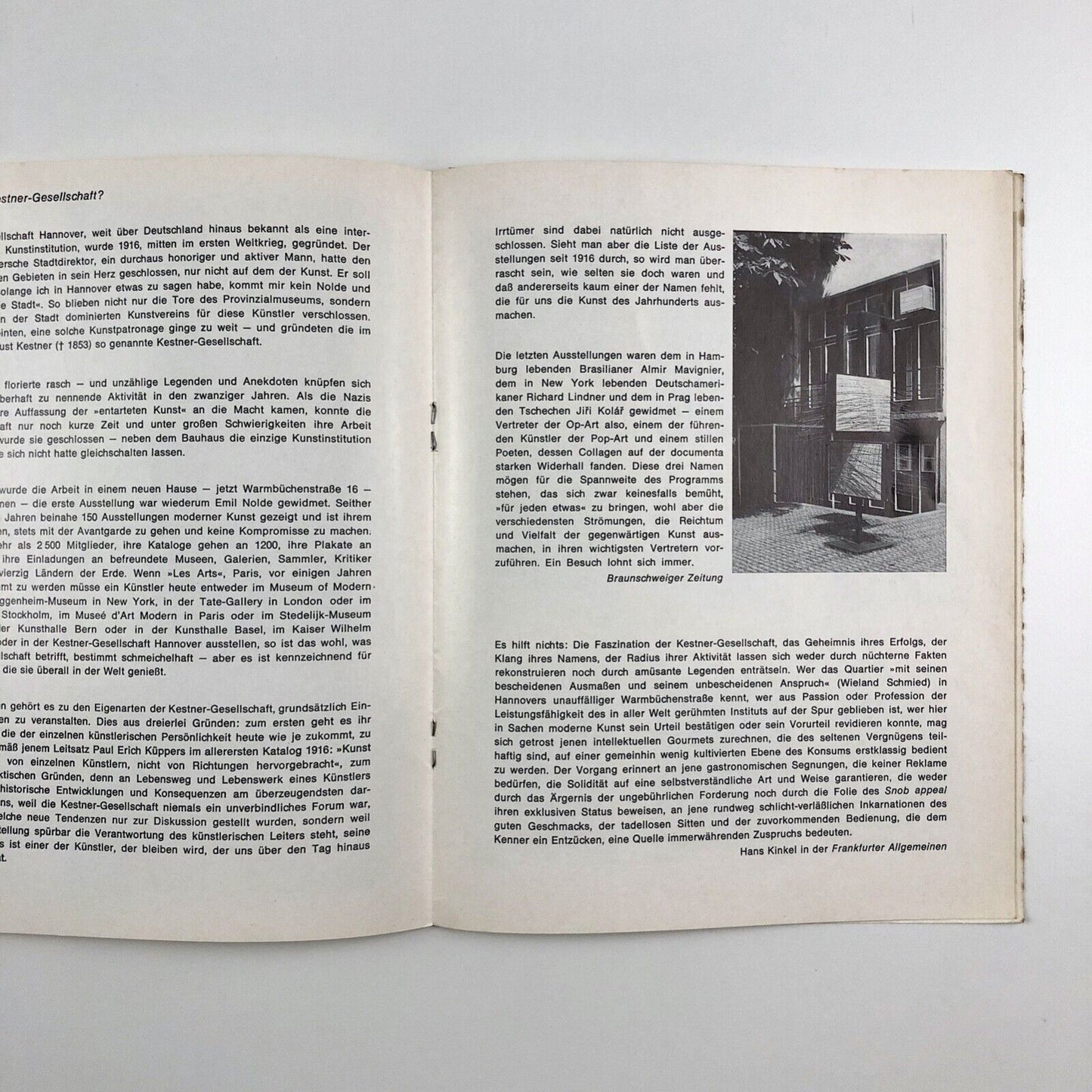 Die Kestner-Gesellschaft (Kestner Society) Hanover become a member leaflet c.1969 | Roy Lichtenstein cover