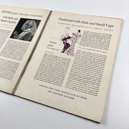 Intertype Garamond | Wire-bound type specimen brochure | Undated