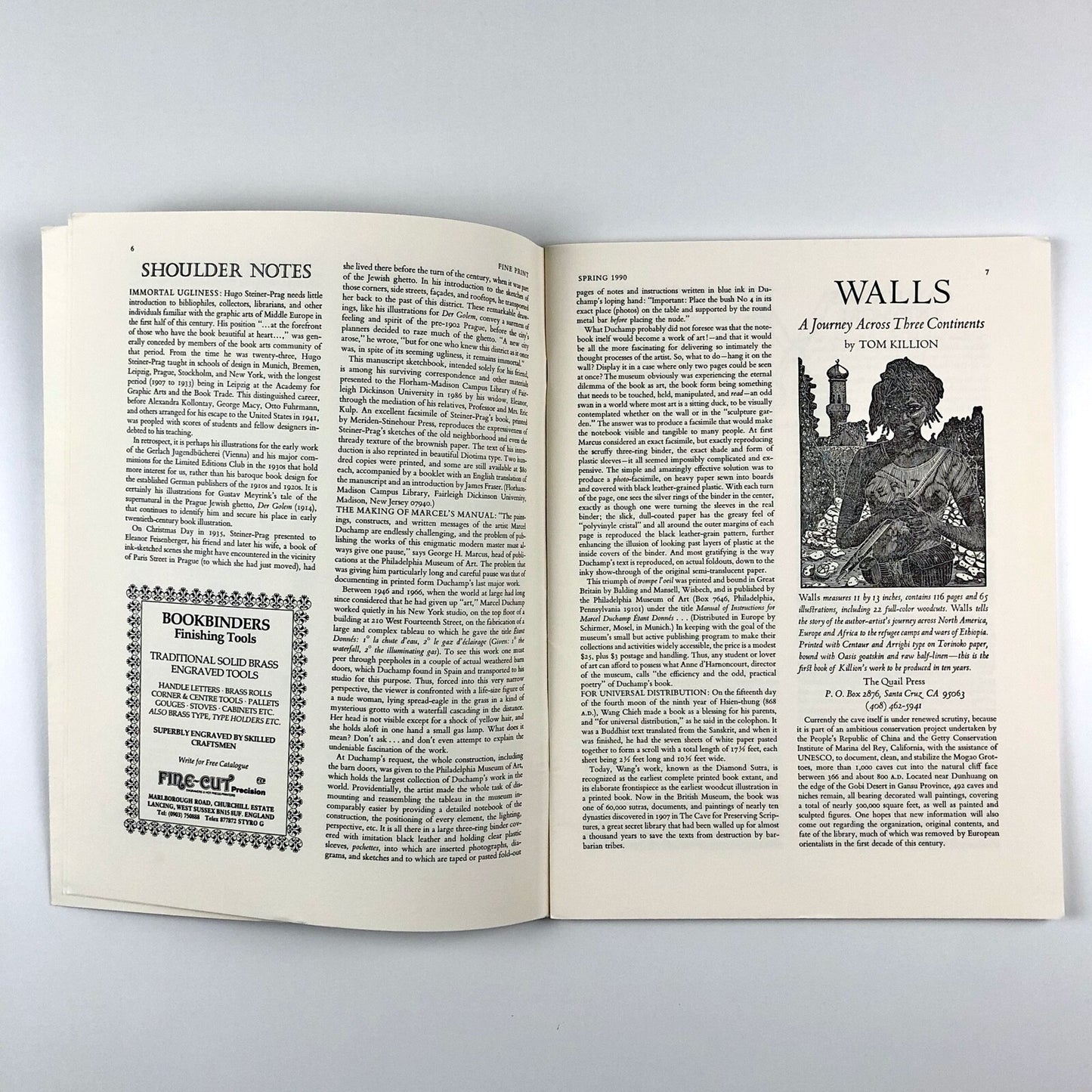 Fine Print. A Review for the Arts of the Book – Vol 16, No. 1, Spring 1990