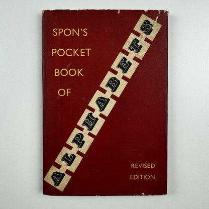 Spon’s Pocket Book of Alphabets | Revised edition, 1956