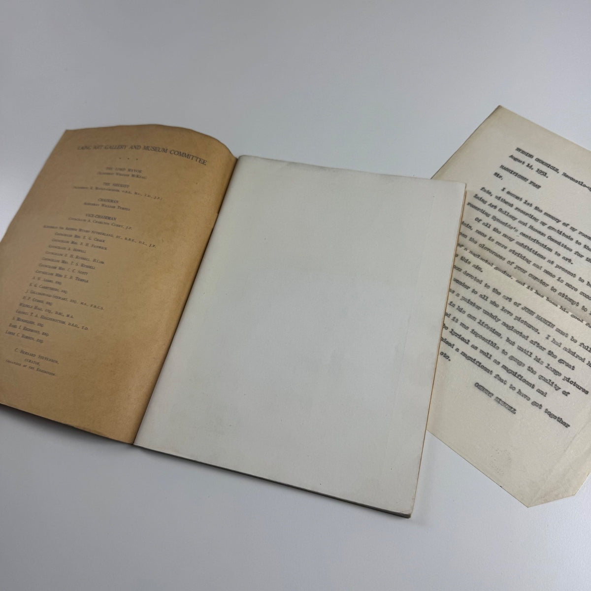 Exhibition Recording Tyneside's Contribution to Art | Laing Art Gallery Festival of Britain, 1951 + copy letter from Osbert Sitwell