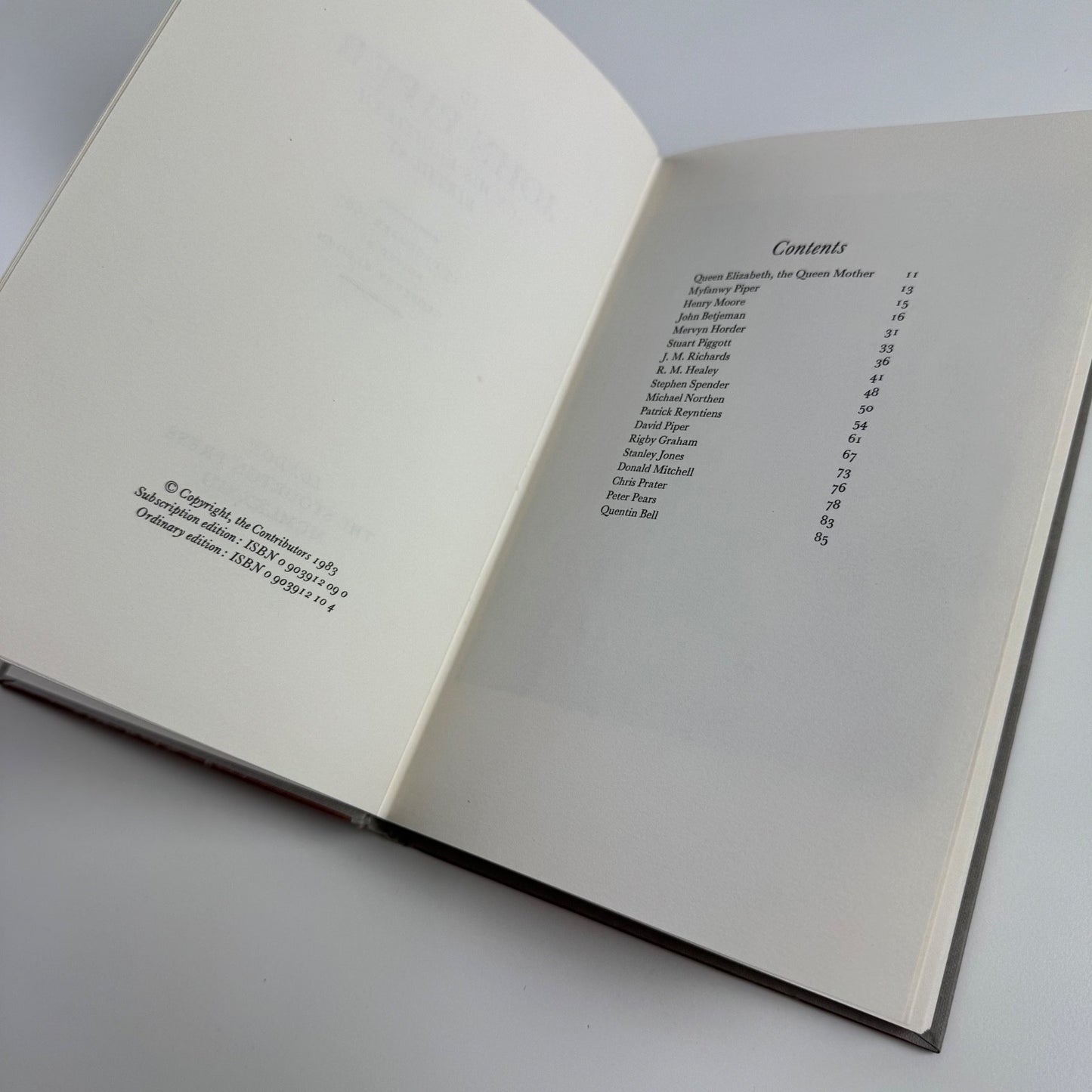 John Piper on his 80th birthday The Stourton Press 1983 limited edition of 900