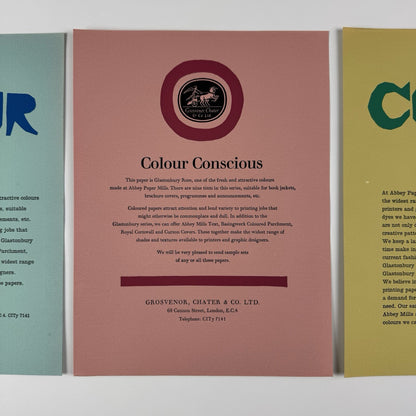 3 x paper samples | Colour Conscious – Grosvenor, Chater & Co Glastonbury 1960s