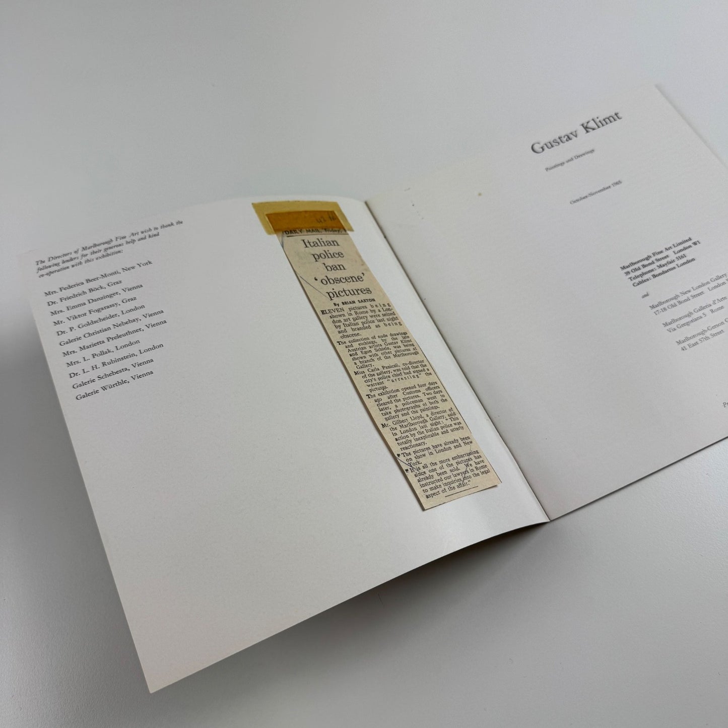 Gustav Klimt. Paintings and Drawings | Marlborough Oct-Nov 1965 design by Gordon House