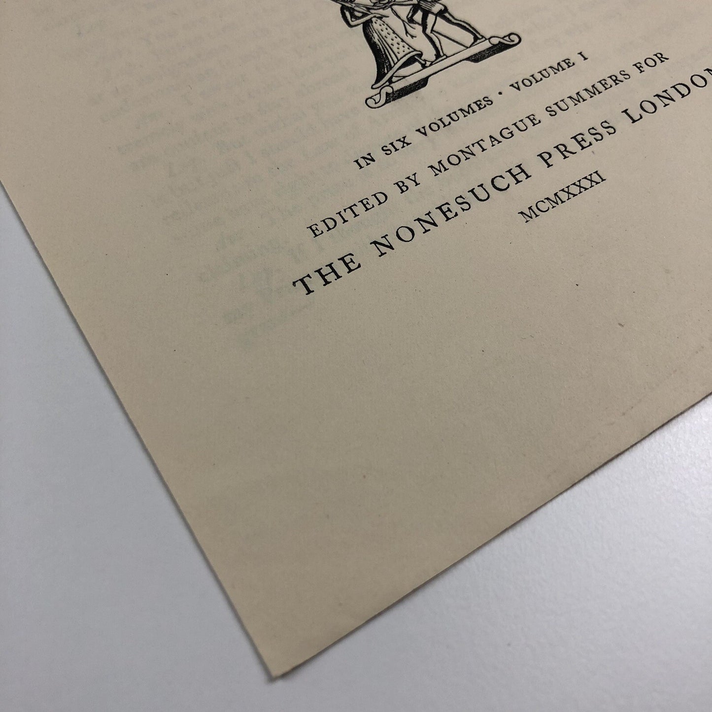 Prospectus – Dryden The Dramatic Works | Edited by Montague Summers | Nonesuch Press 1931