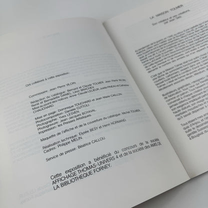 Exposition Tolmer. 60 ans de création graphique dans l'île St Louis | Biblioteque Forney catalogue | Edition Publicitaire Cartonnage, Paris, 1986