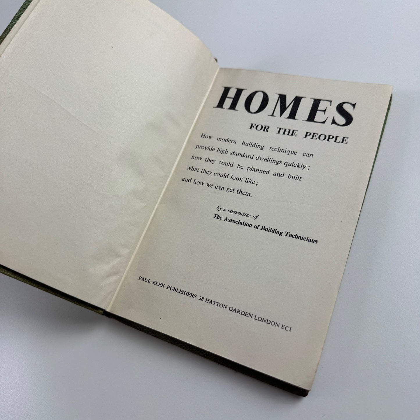 Homes for the People by The Association of Building Technicians | Elek 1945