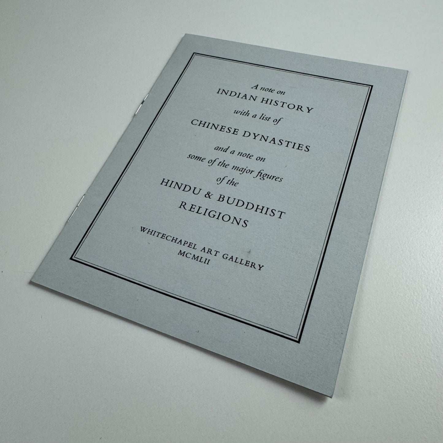 Small leaflet The Arts of India and China | Whitechapel Art Gallery, 1952
