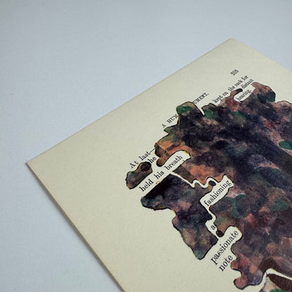 A Humument page 205 'At last - he held' by Tom Phillips | The Tetrad Press, 1970