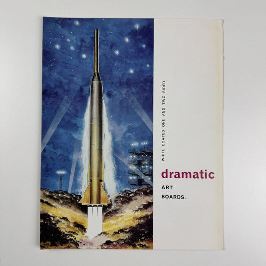 Promotional leaflet Dramatic Art Boards for letterpress printing | Backhouse & Coppock Shell International illustration of spaceship, undated