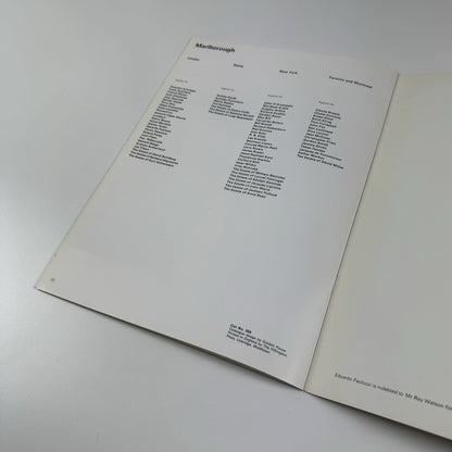Eduardo Paolozzi - New Reliefs and Sculpture | Marlborough Fine Art catalogue, 1976