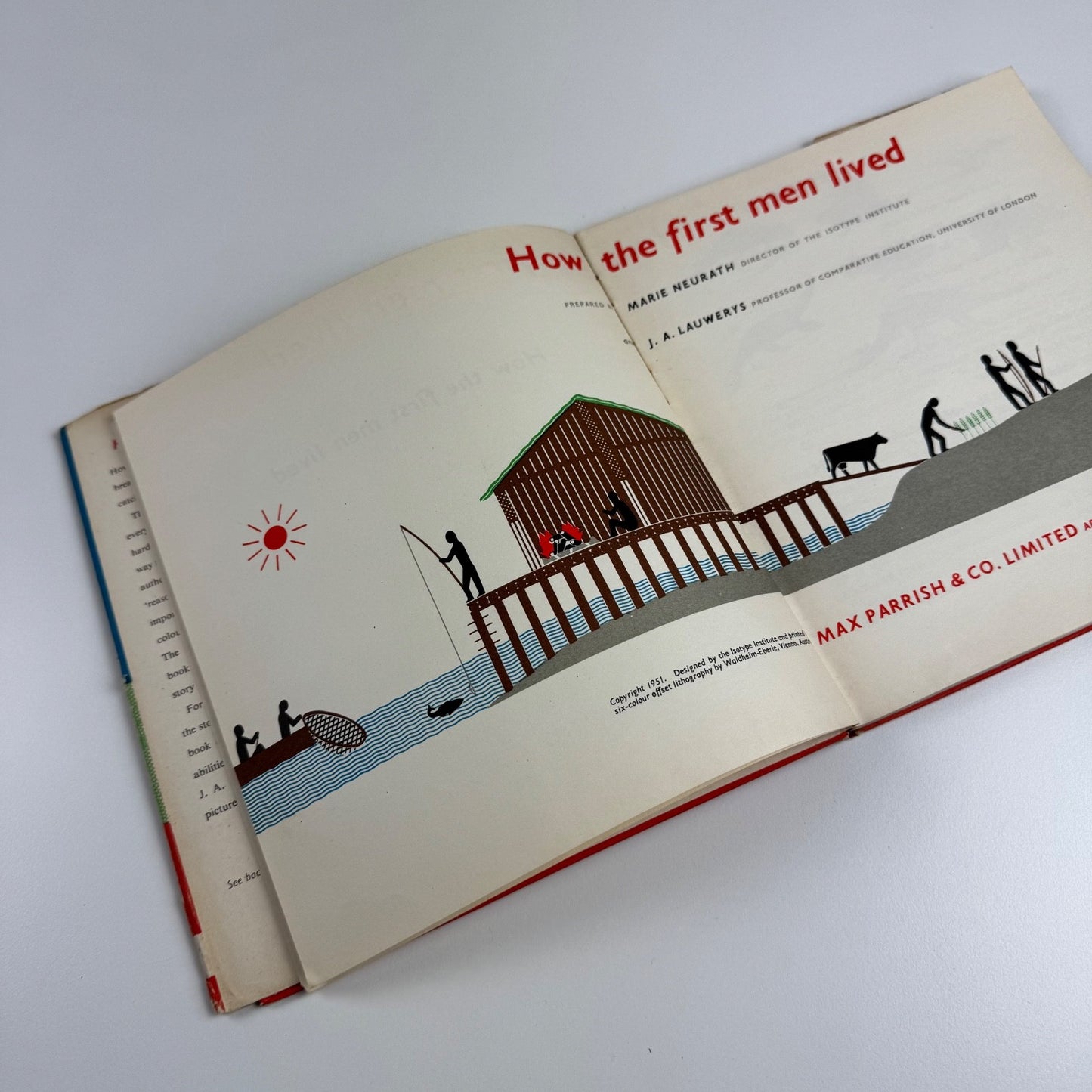 How the First Men Lived by Marie Neurath and J.A. Lauwerys. Max Parrish, London, 1951 Isotype Institute