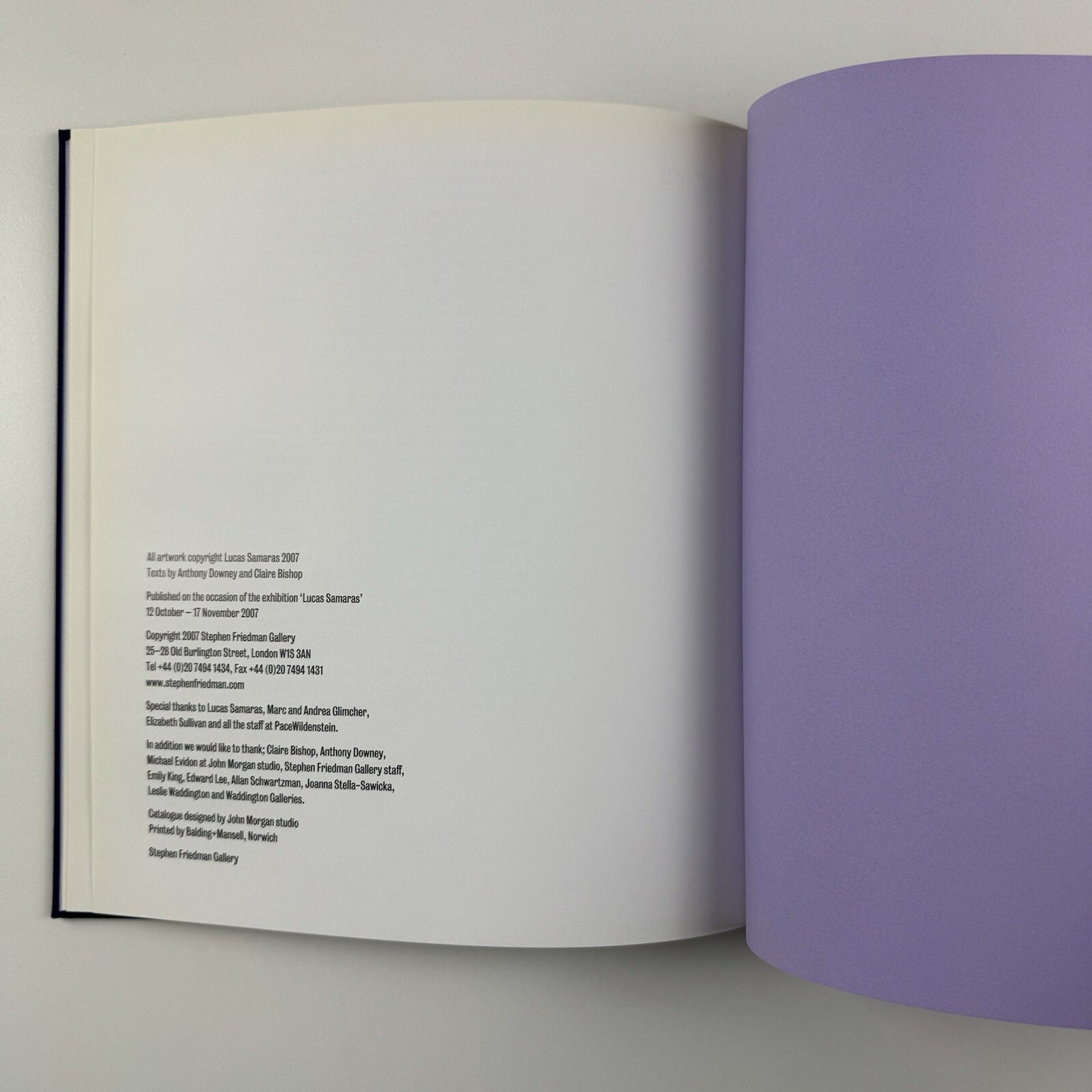 Lucas Samaras | Stephen Friedman Gallery, London 2007 exhibition catalogue