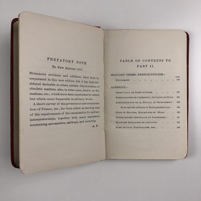 A Dictionary or English & French Military Terms | A. Barrère Part II, Hachette 1917