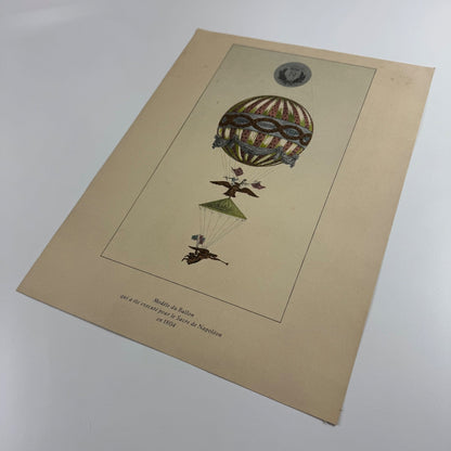 Coloured print of Modèle du Ballon qui a été executé pour le Sacre de Napoléon en 1804, Aerial Press 1956