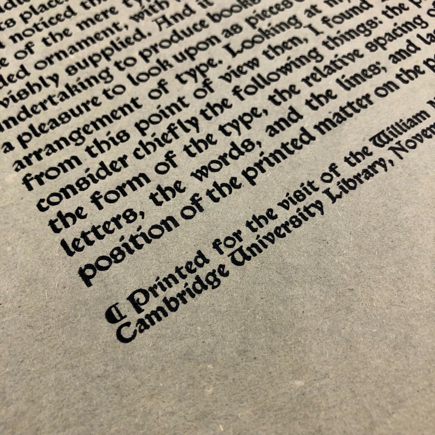 Printed keepsake – William Morris Society to Cambridge University Library | November 1990