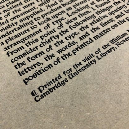 Printed keepsake – William Morris Society to Cambridge University Library | November 1990
