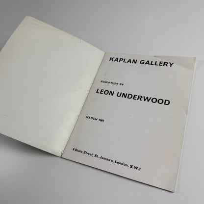 Sculpture by Leon Underwood | Kaplan Gallery, March 1961