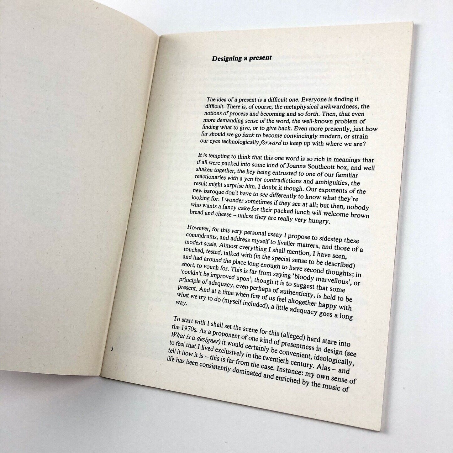 Designing a Present: a pamphlet by Norman Potter to accompany the book What is a designer | Hyphen Press, 1980