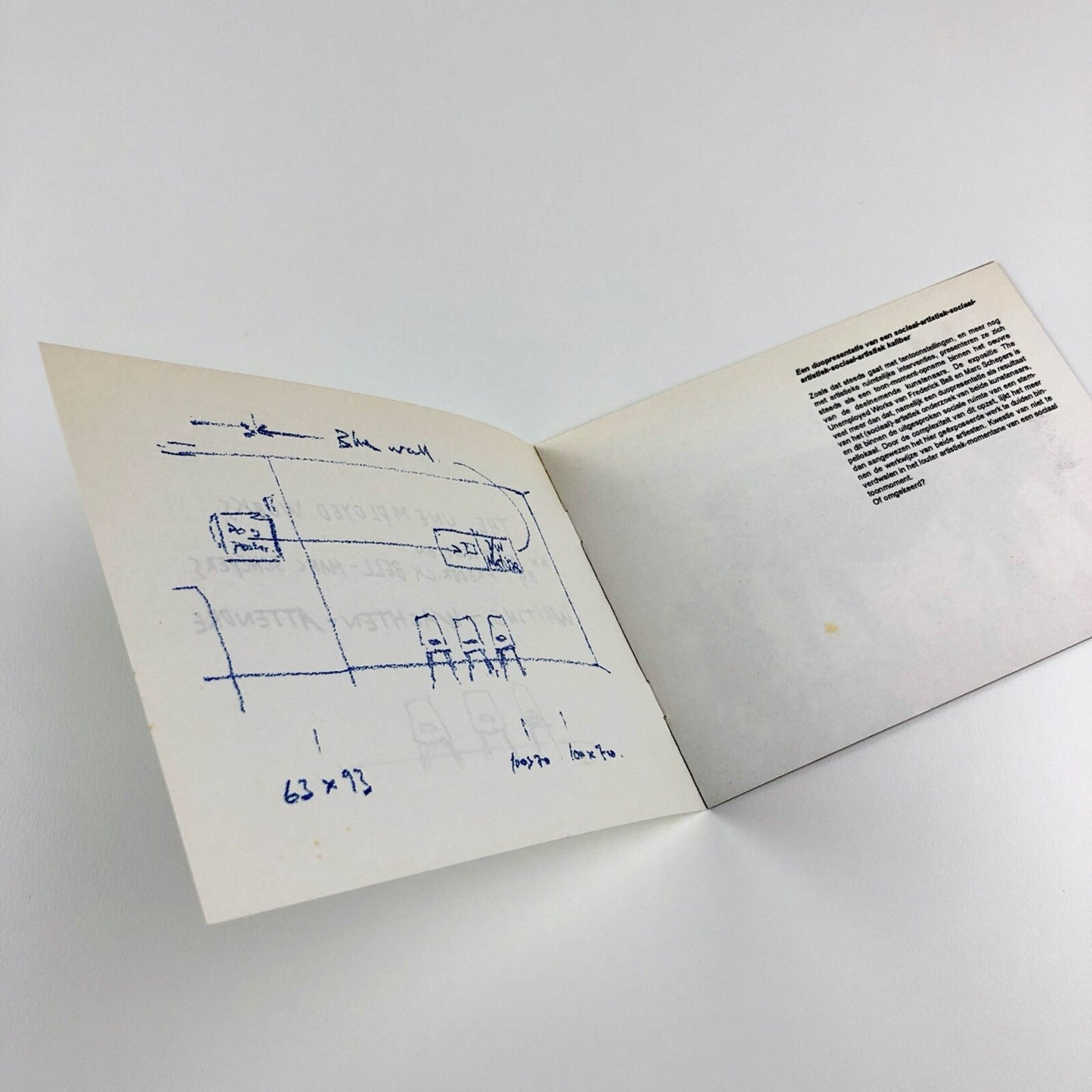 The Unemployed Works – An Intervention by Frederick Bell & Marc Schepers | Exhibition leaflet, Thibaut Verhoeven in 2004