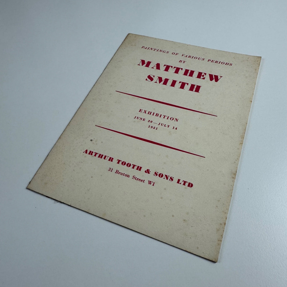 Paintings of various periods by Matthew Smith | Arthur Tooth, June July 1951