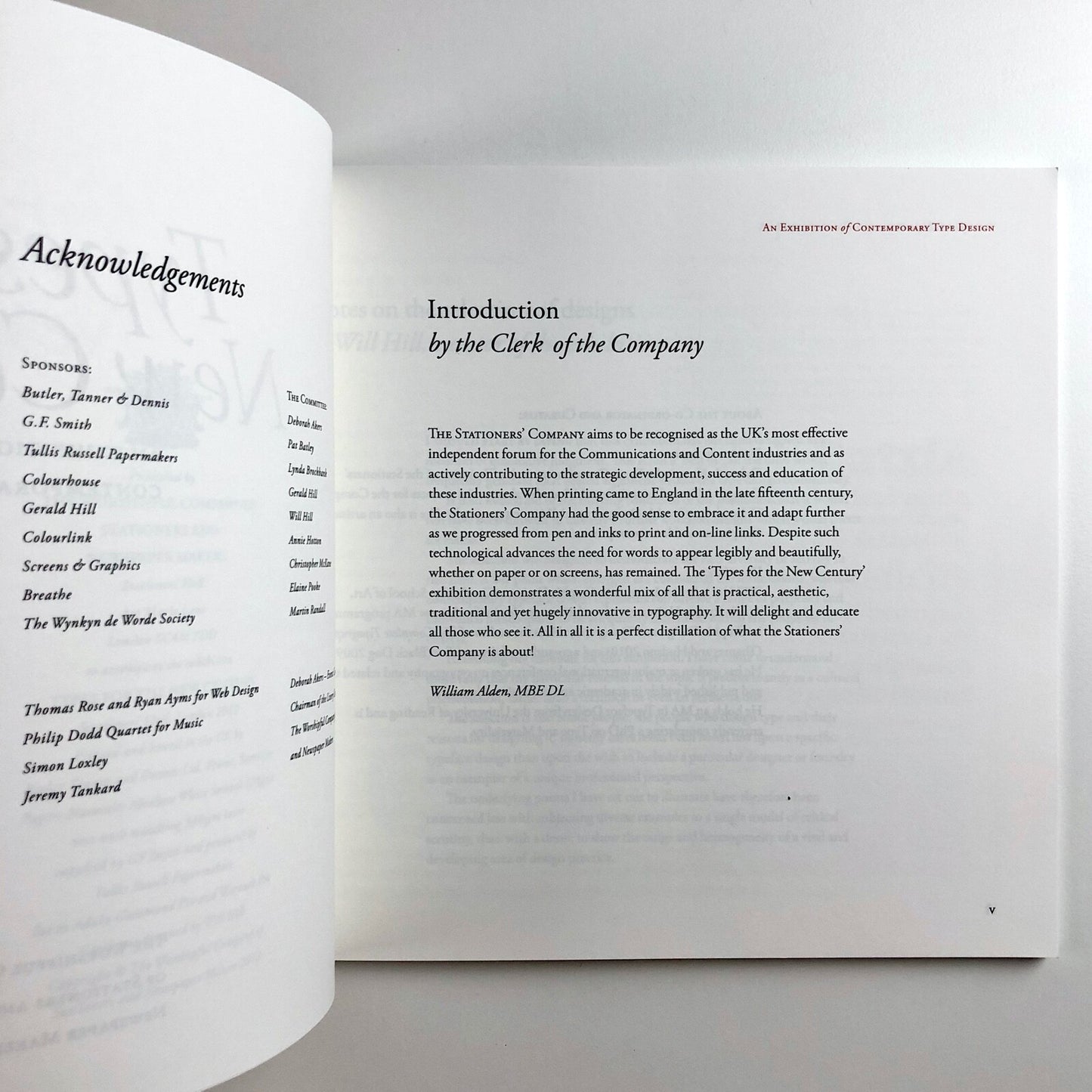 Types for the New Century | The Worshipful Company of Stationers and Newspaper makers | 2012 exhibition catalogue