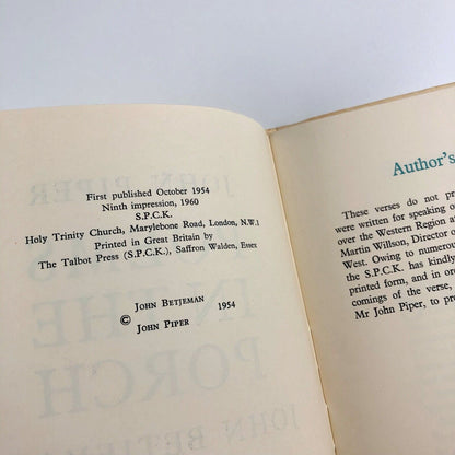 Poems on the Porch | John Betjeman & John Piper | S. P. C. K, 1960