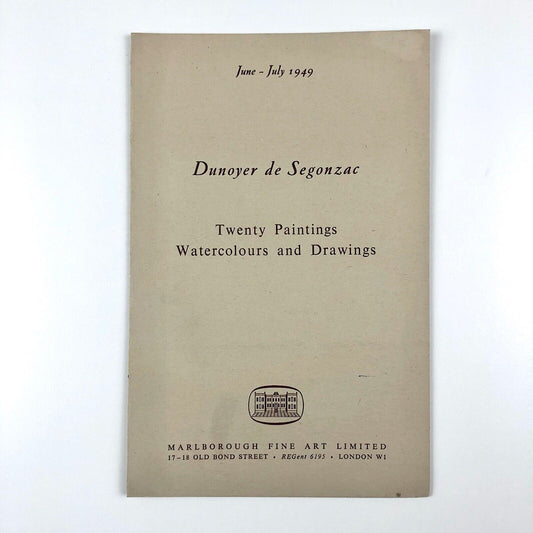 Dunoyer de Segonzac: Twenty Paintings Watercolours and Drawings | Marlborough Fine Art, 1949