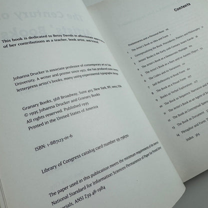 The Century of Artists’ Book by Johanna Drucker | Granary Books, 1995
