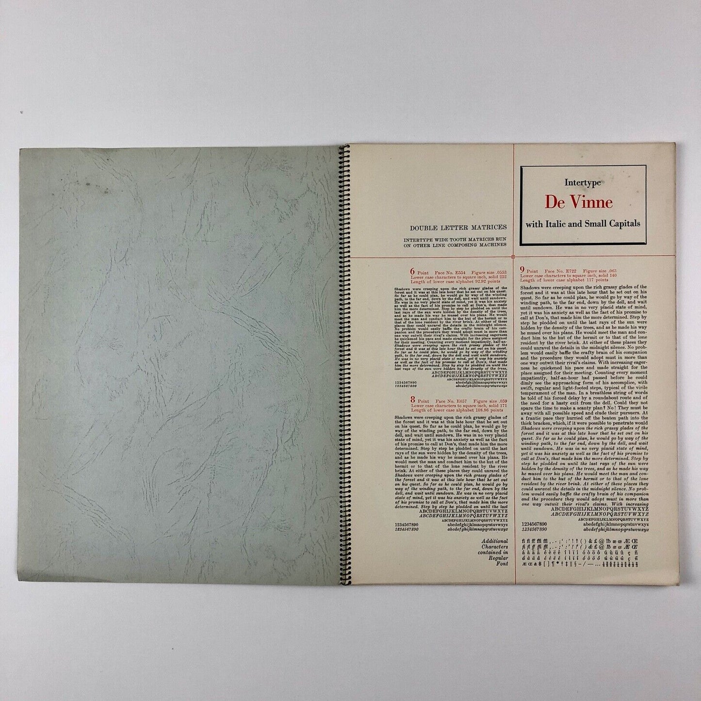 Intertype De Vinne | Type specimen booklet | Presumably early 20th century