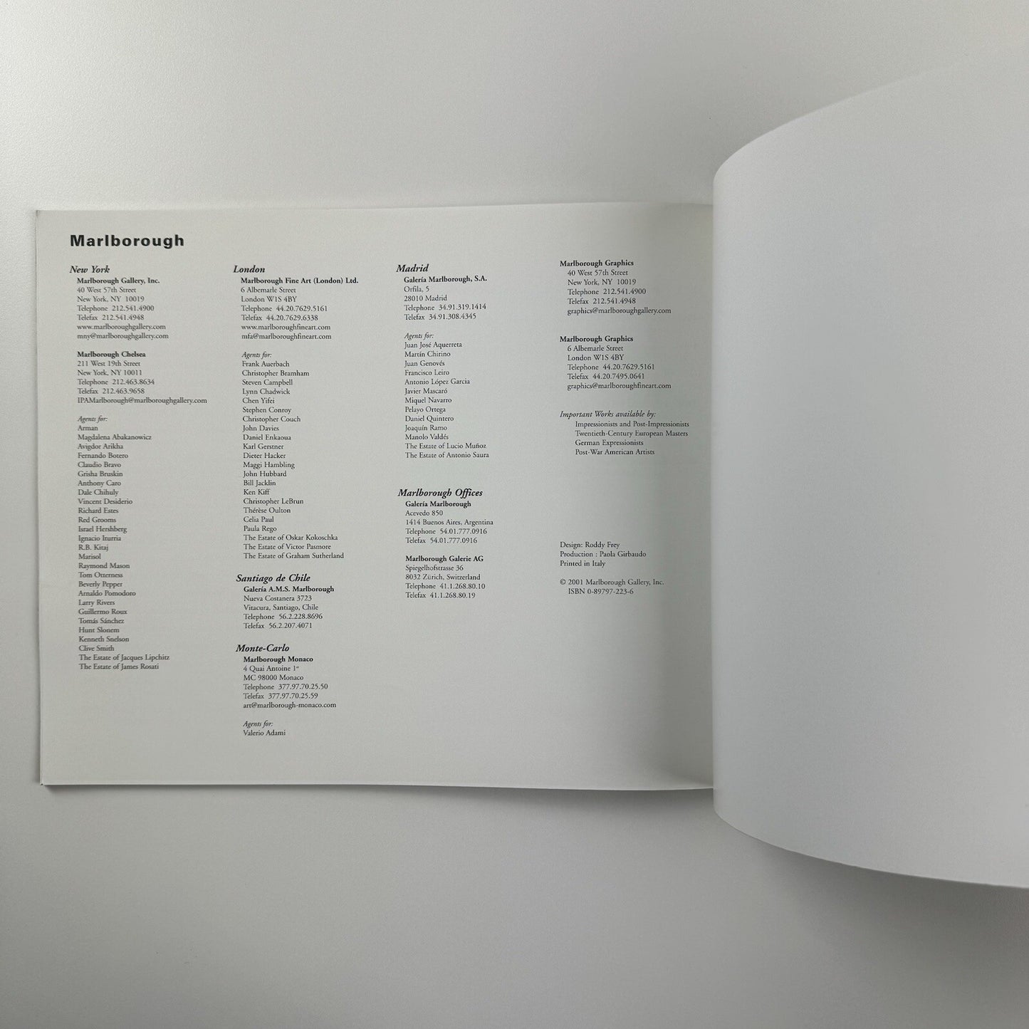 Tomás Sánchez. Obras recientes | Marlborough exhibition catalogue, 2001