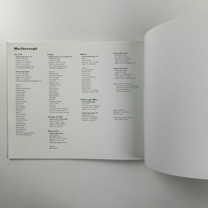 Tomás Sánchez. Obras recientes | Marlborough exhibition catalogue, 2001