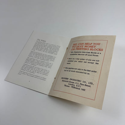 Modern Engraving Co brochure. Modern Times, 1940, Vol. 1 Spring Issue