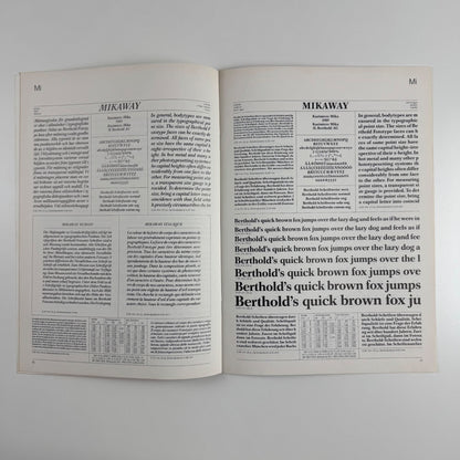 Type specimen booklet for Mikaway | Berthold Types 176, undated