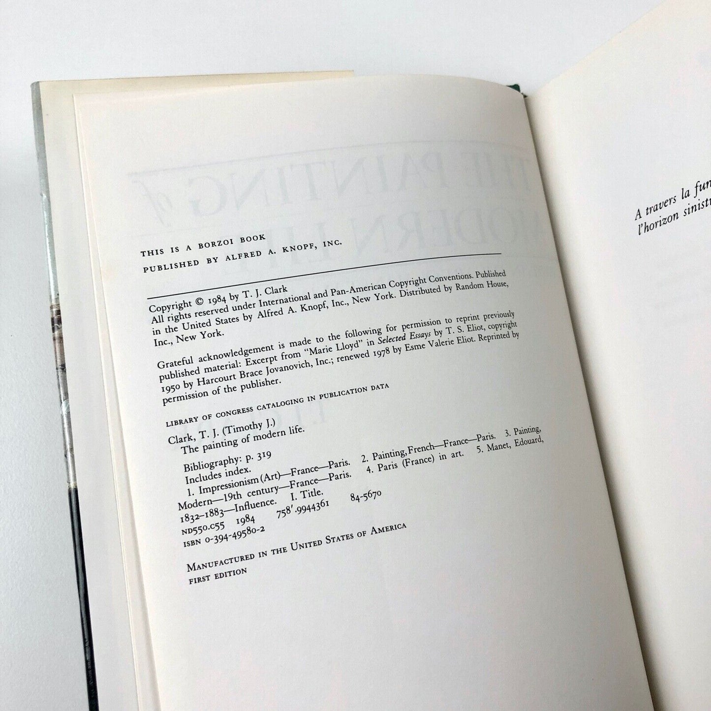 The Painting of Modern Life: Paris in the Art of Manet and his followers by T.J Clark | Alfred A. Knopf, New York, 1985