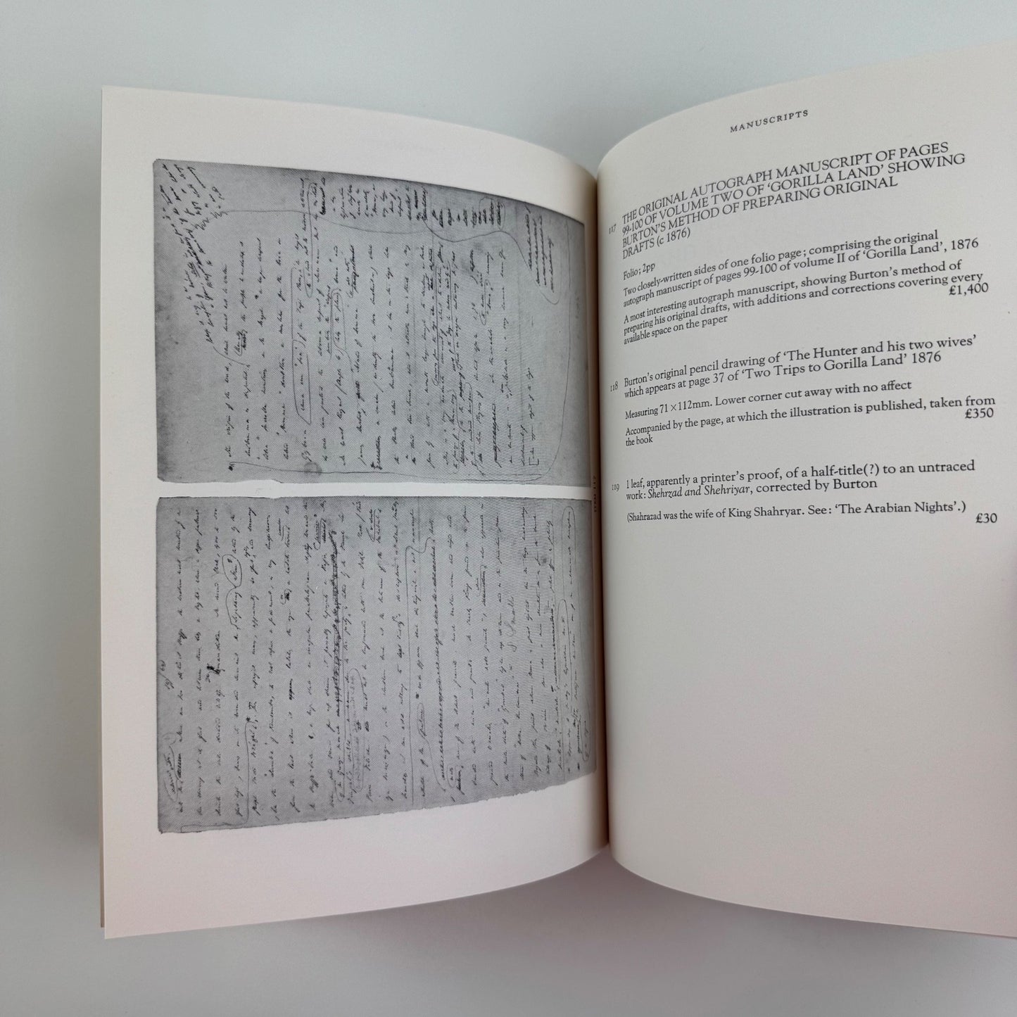 Catalogue of valuable books, manuscripts..of Richard Francis Burton | Spink 1976