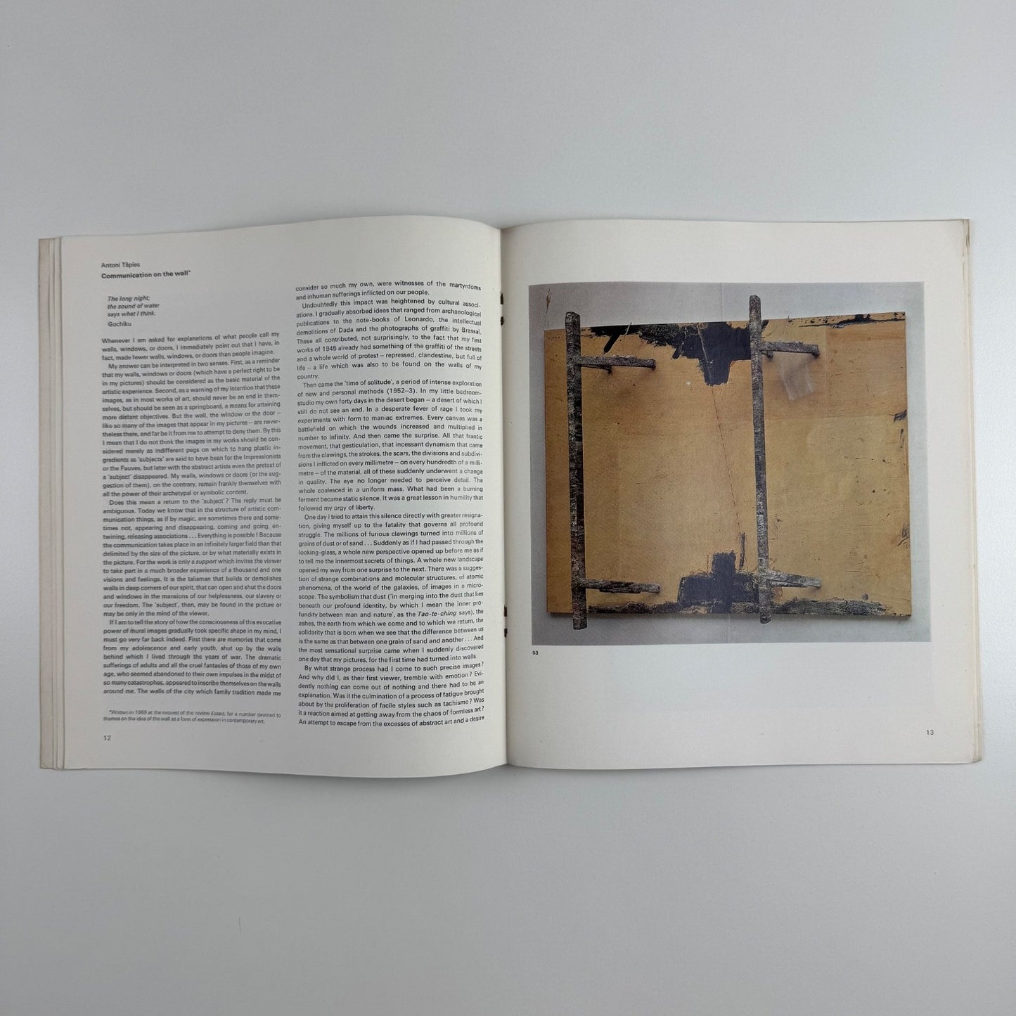 Antoni Tapies | Arts Council Hayward Gallery, Glynn Vivian Art Gallery, 1974