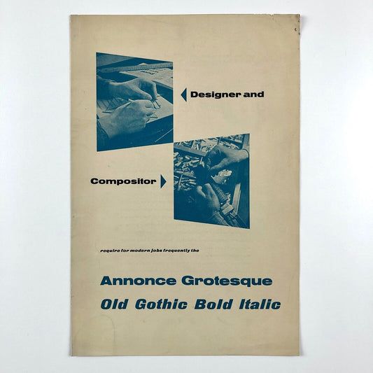 Annonce Grotesque / Old Gothic Bold Italic | Graphic Arts type specimen leaflet