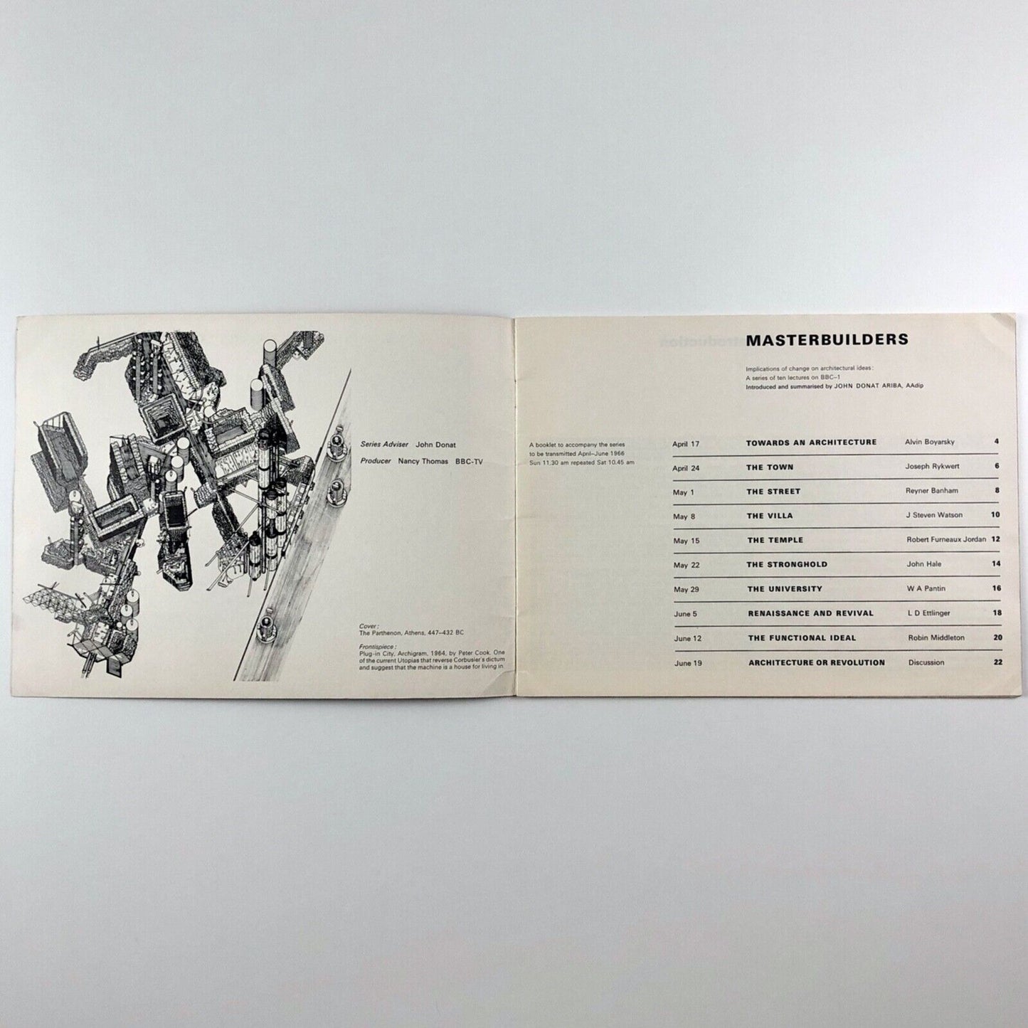 Masterbuilders Implications of change on architectural ideas | introduction by John Donat, BBC Publications, 1966