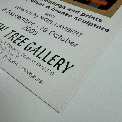 Promotional leaflet for Breon O’Casey new paintings and prints gold, silver & bronze sculpture with ceramics by Nigel Lambert | Yew Tree Gallery, 2003