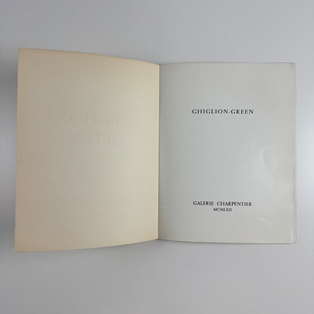 Ghiglion-Green ce peintre de silence | Galerie Charpentier, 1962