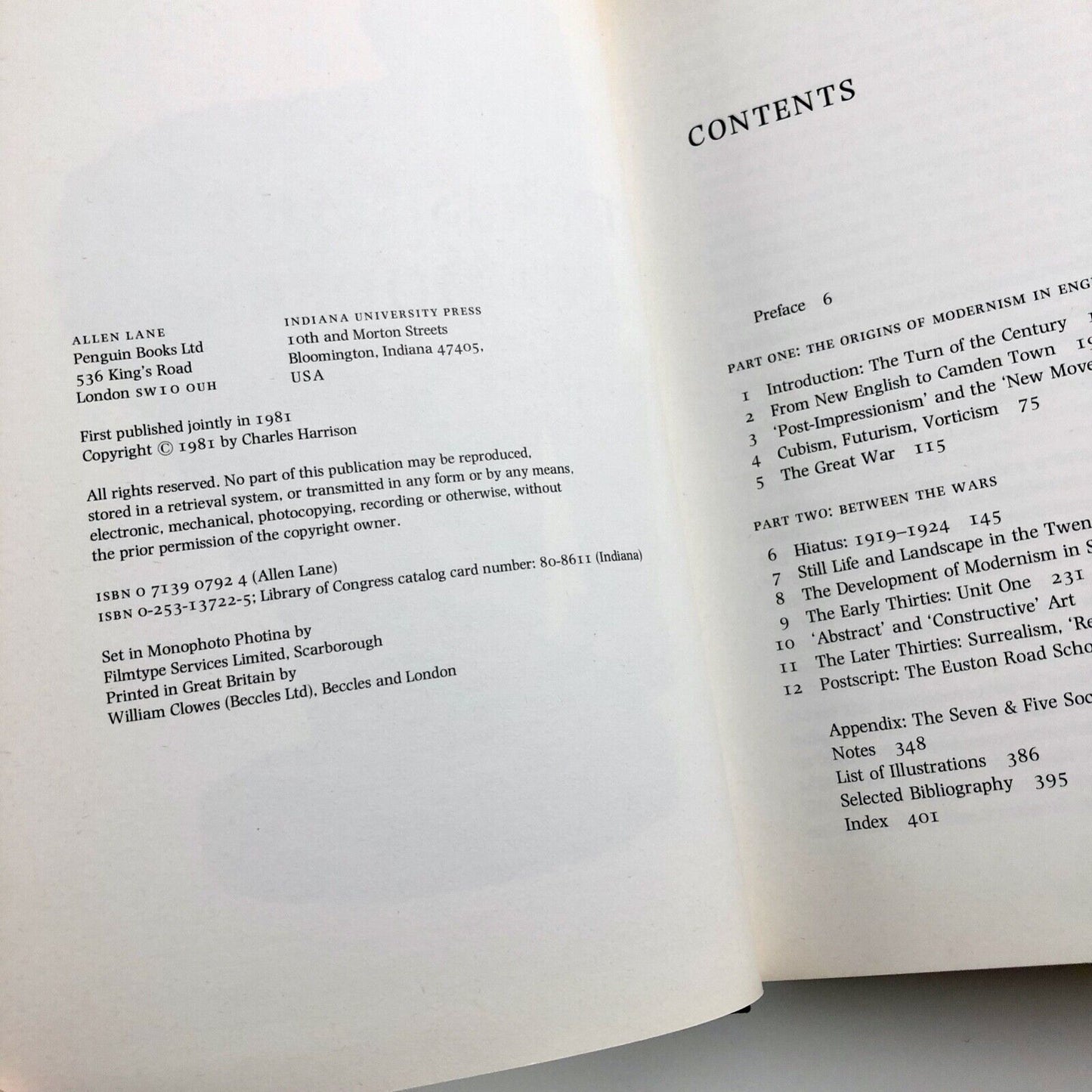 English Art and Modernism 1900–1939 by Charles Harrison | Allen Lane / Indiana University Press, 1981