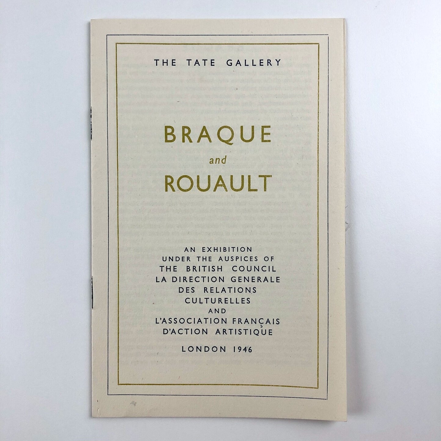 Braque and Rouault | British Council exhibition | Tate Gallery catalogue, 1946