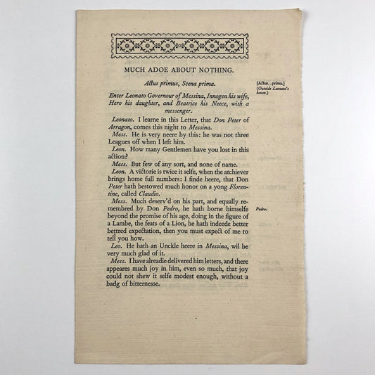 Much Adoe About Nothing – specimen pages | Nonesuch Press, undated