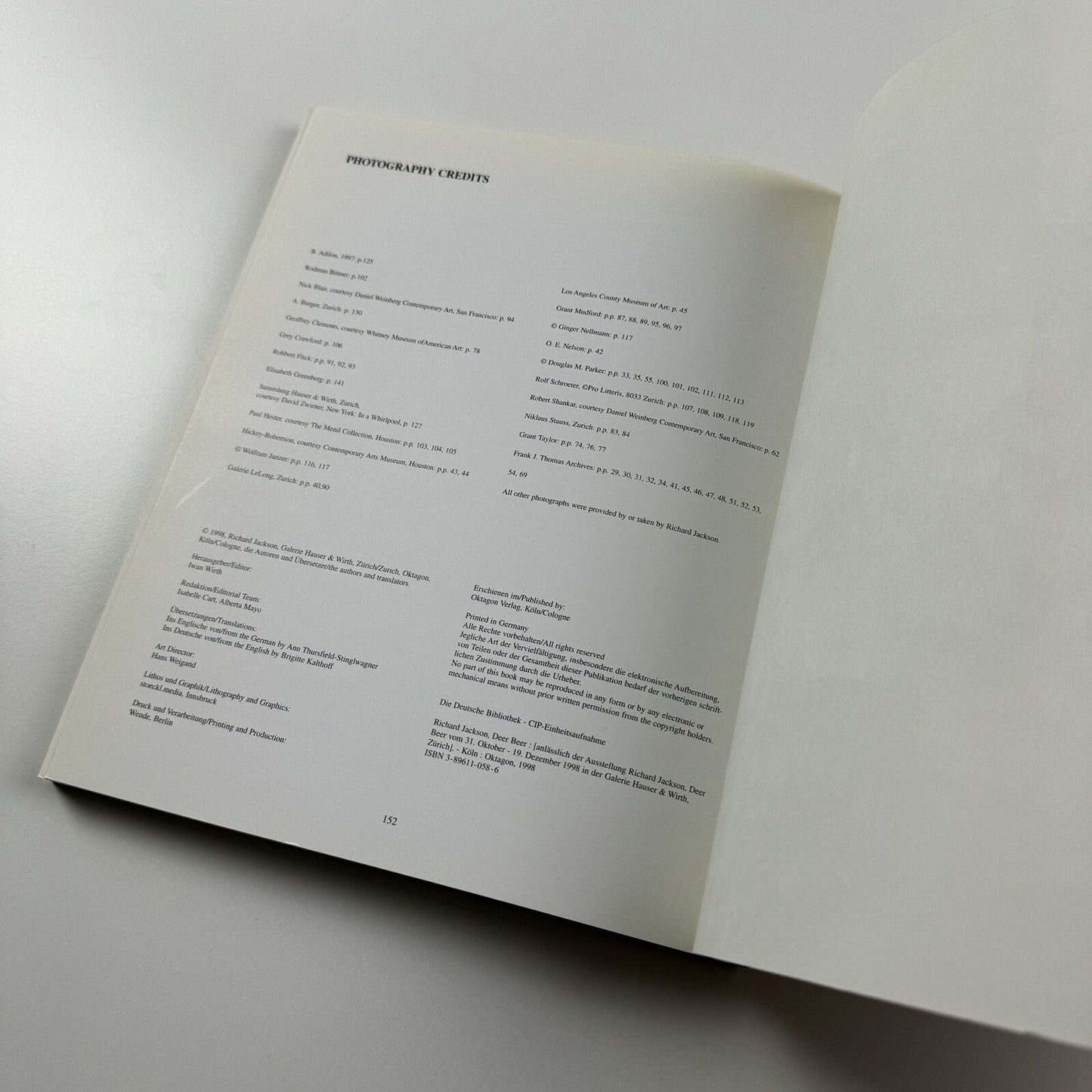 Richard Jackson. deer beer | Galerie Hauser & Wirth Zurich, 1998 exhibition catalogue