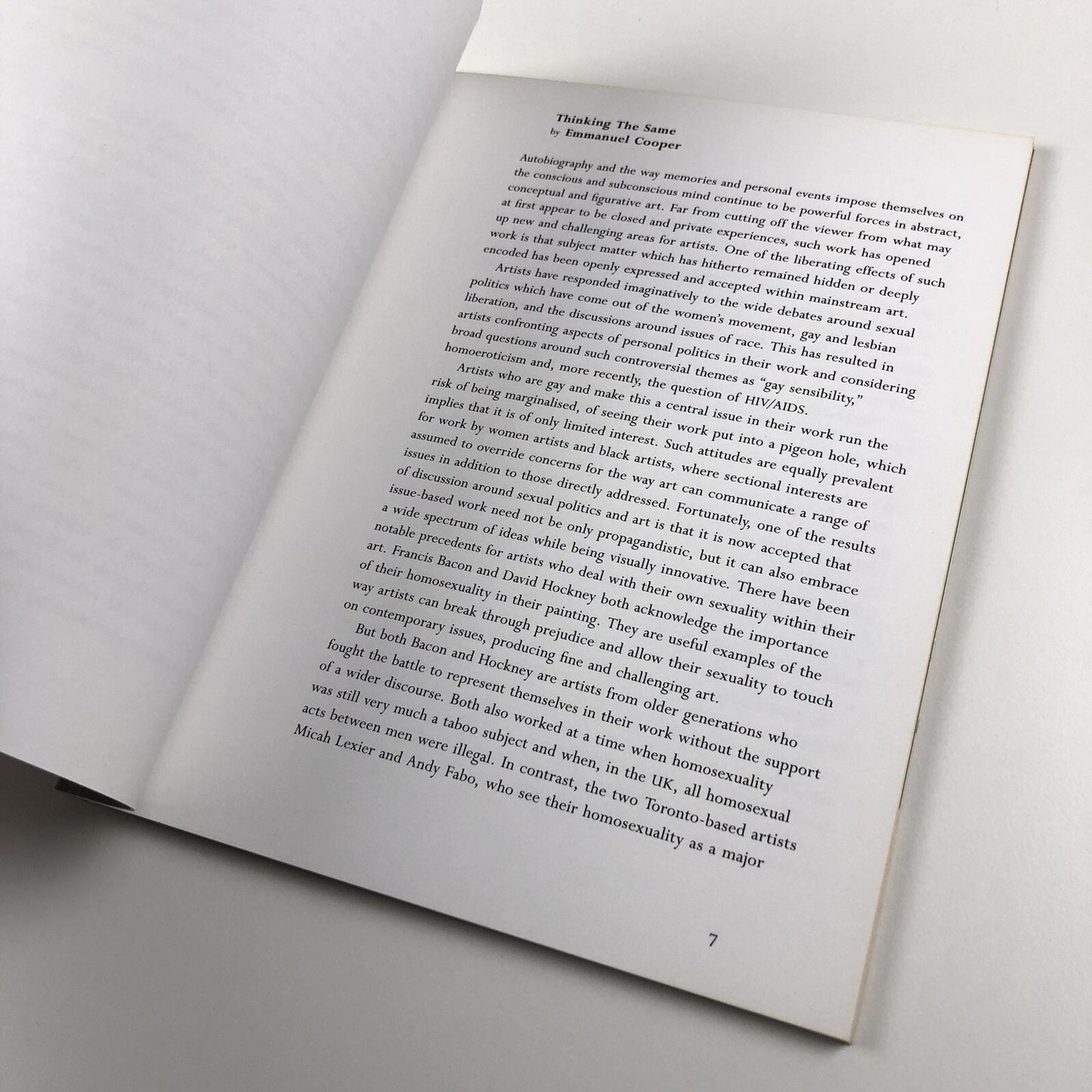 Andy Fabo & Micah Lexier | Canada House Galleries catalogue, London 1992