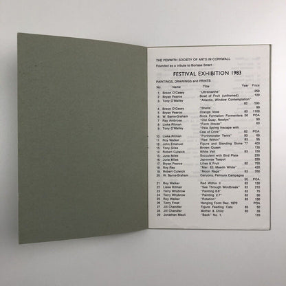 Catalogue – Penwith Festival Exhibition 1983 | The Penwith Society
