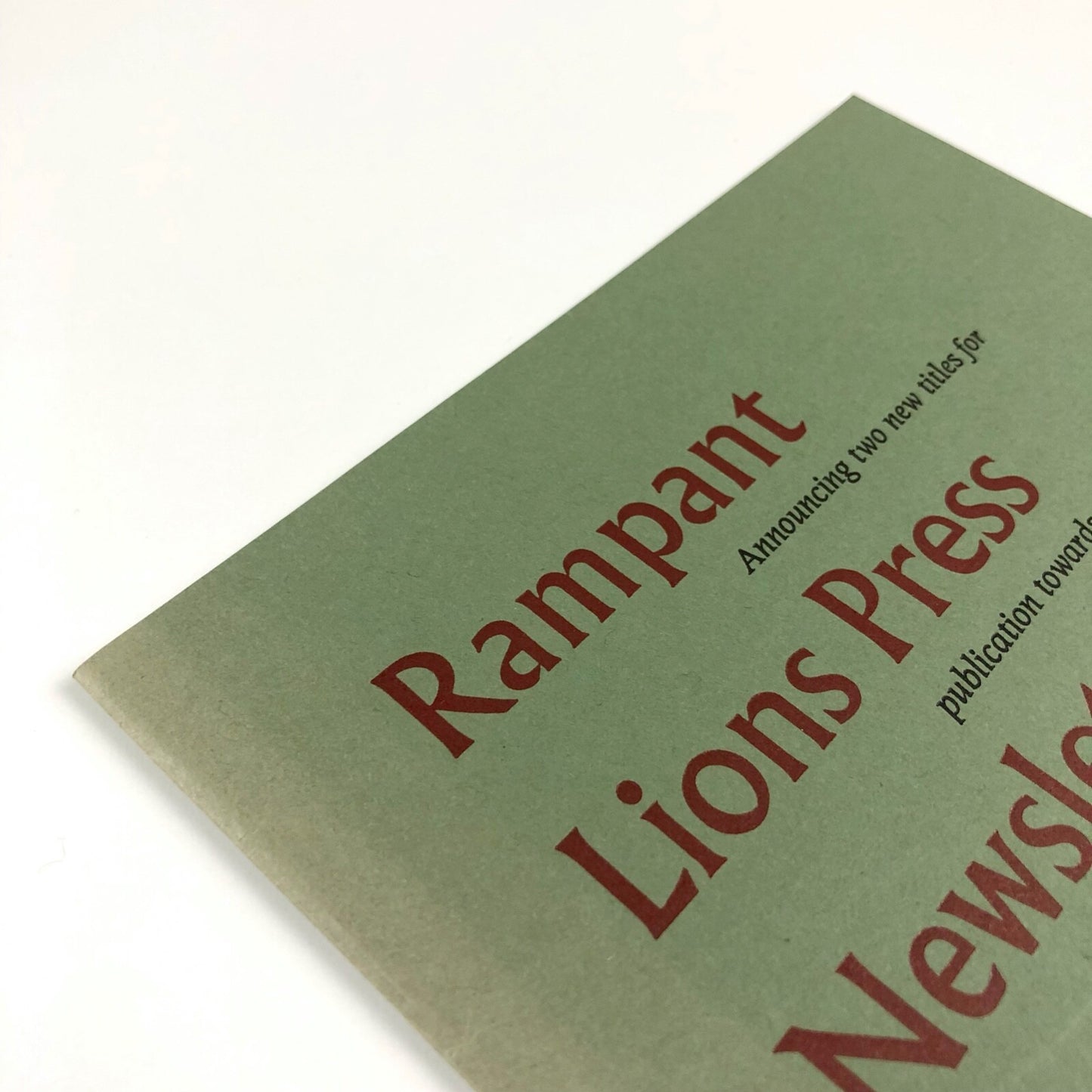 Rampant Lions Press Newsletter & Book List 1995