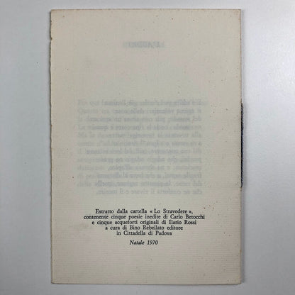 Lo Stravedere by Carlo Betocchi | Edited by Bino Rebellato / Padua, 1970