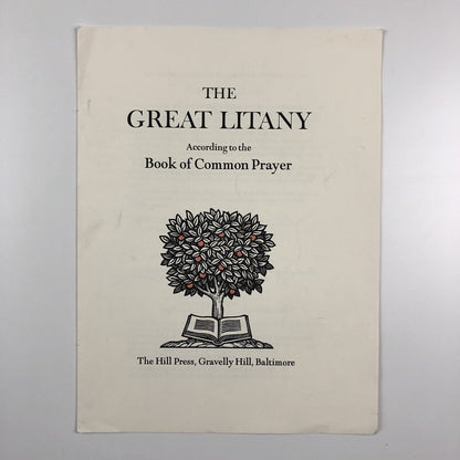 Prospectus – The Great Litany, According to the Book of Common Prayer | The Hill Press Baltimore, 2002